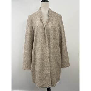 Vero Moda Heathered Tan Long Knit Coat Womens Size XL Lagenlook Minimalist